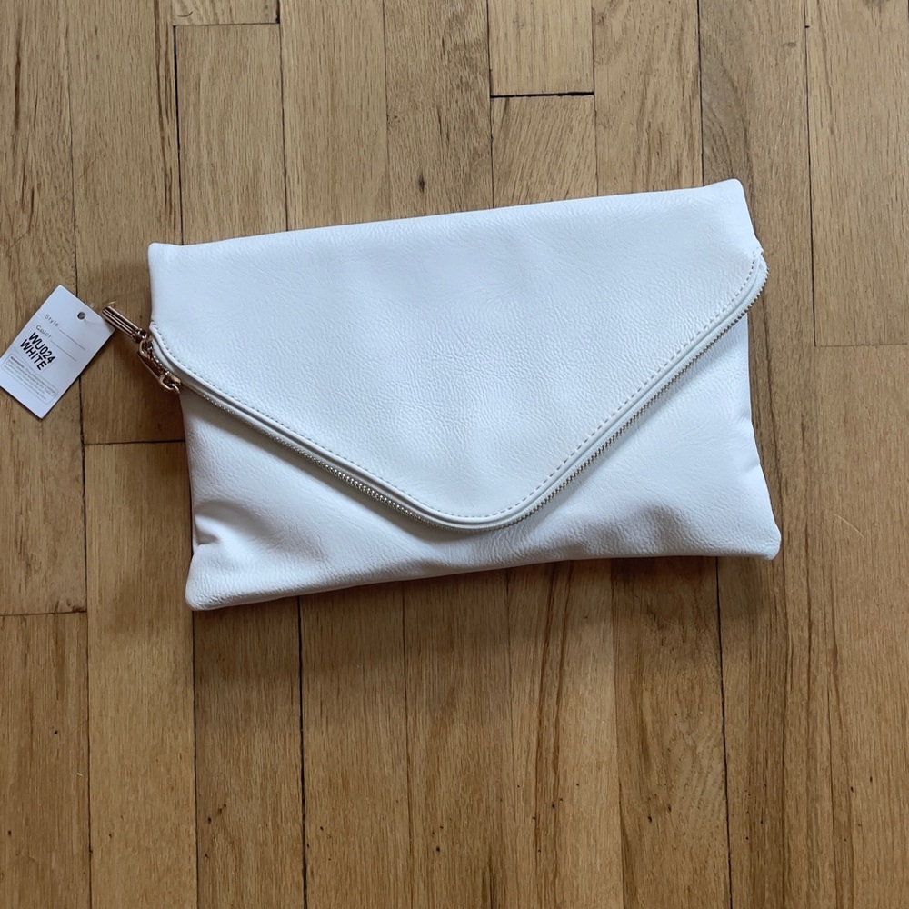 White clutch bag